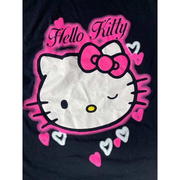 Hello Kitty Pink Airbrush Graphic Tee Black Shirt Size S - Picture 5 of 6